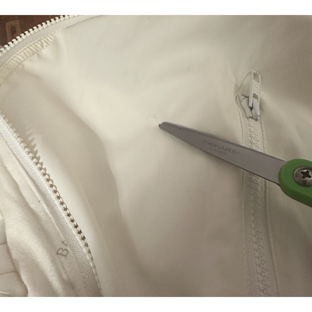 Bally Vtg Full Zip Jacket Windbreaker Womens Sz XL Ivory Soft Cotton Logo Lining - Picture 10 of 14